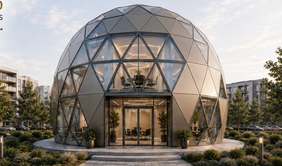 GEODOMAS glazed dome offices