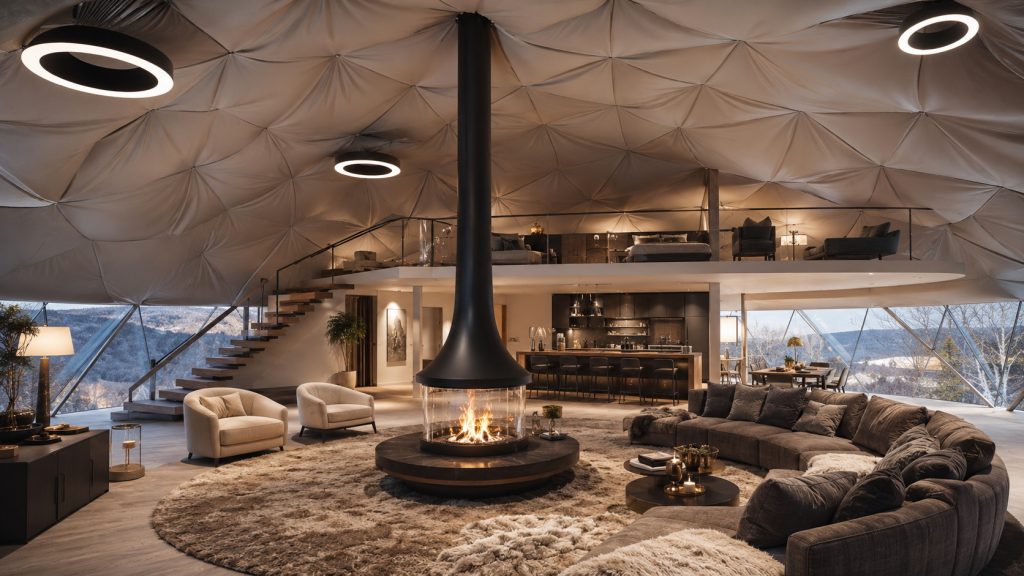 254m2 GLAMPING Ø18m ICO F6 H6,5m · 3